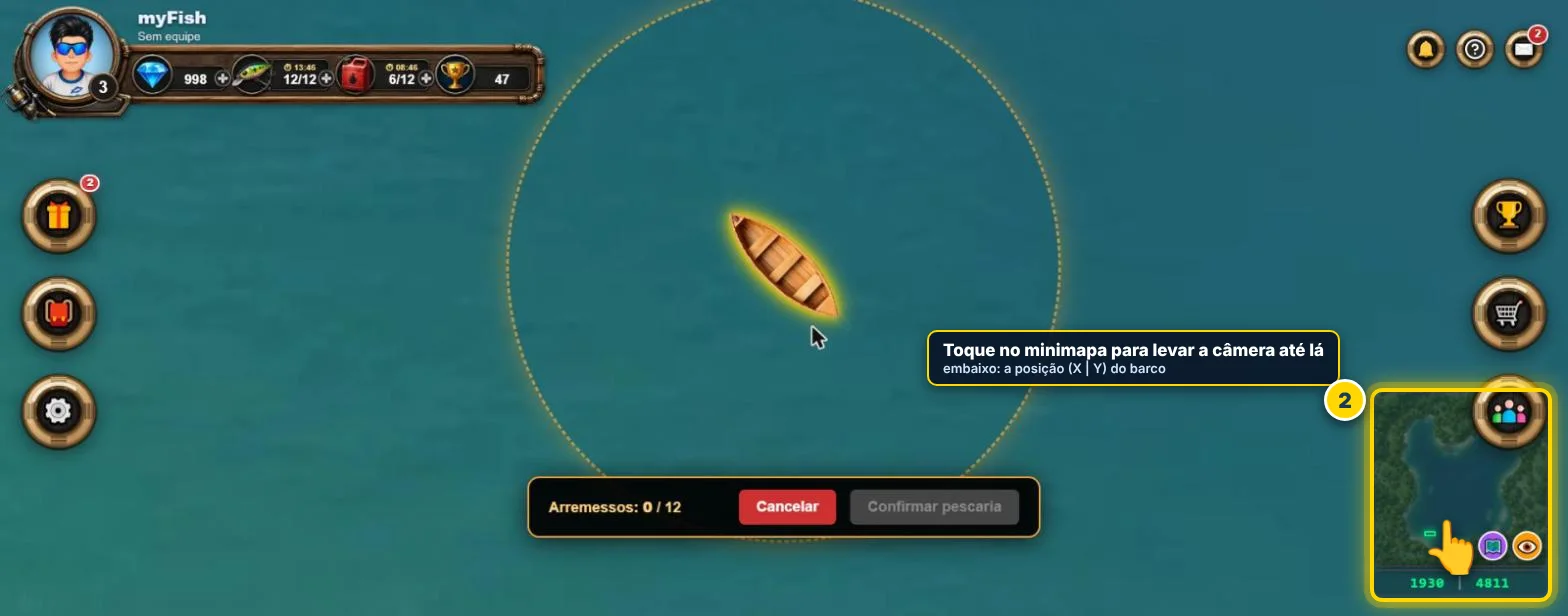 Use o minimapa